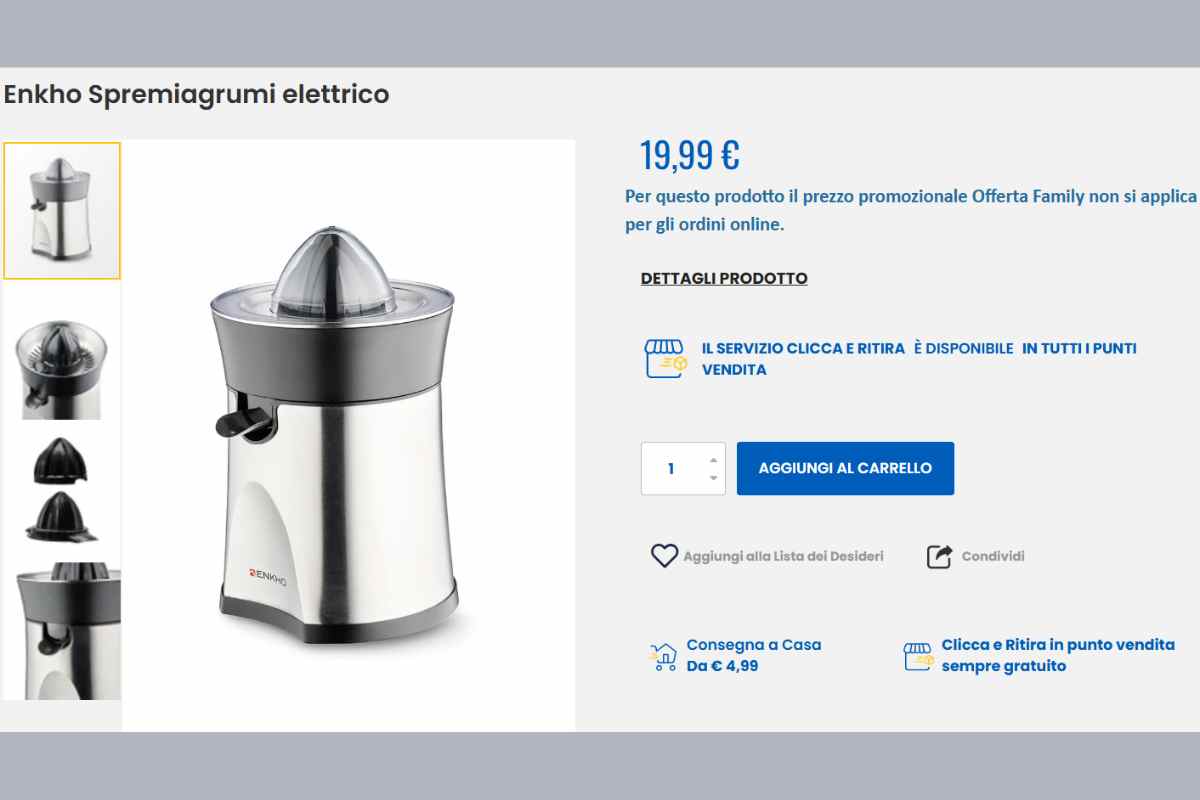 elettrodomestico promozione eurospin
